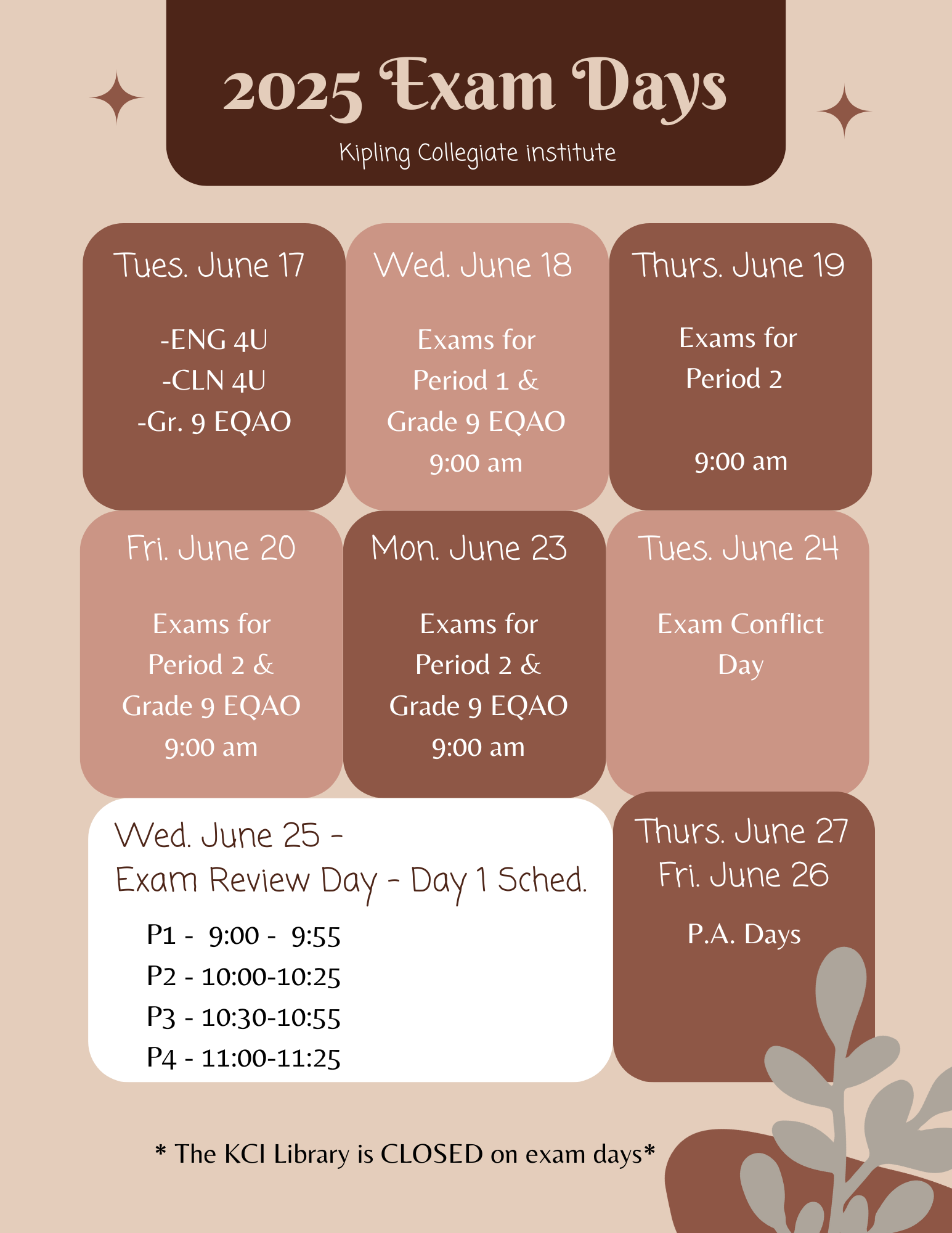 Exam Schedule